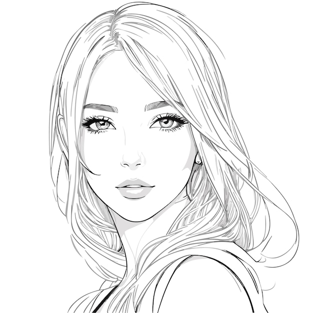 Premium Vector | A vector art handdrawn pencil of a beautiful cute ...