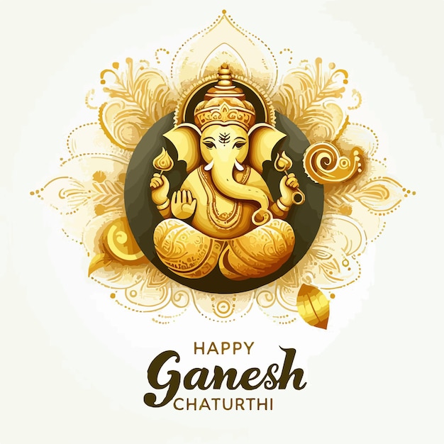 Vector art Happy Ganesh Chaturthi festival viering achtergrond