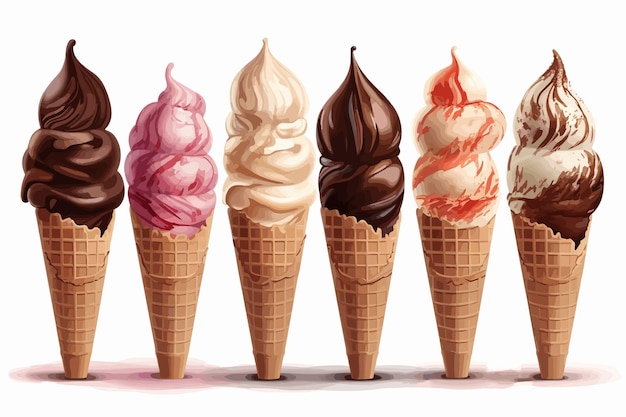 vector art ice cream food dessert party green organic restaurant sundae cafe refreshment