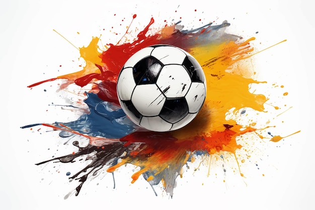 Vettore illustrazione arte vettoriale disegno di calciopallone da calcio acquerello illustrazione disegnata a mano