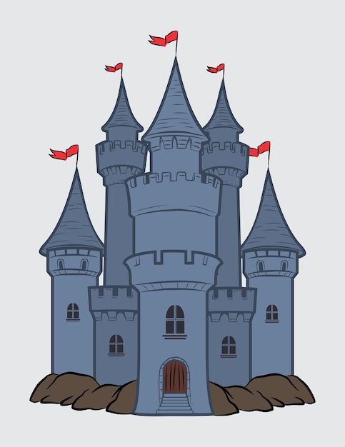Векторная иллюстрация средневекового замка