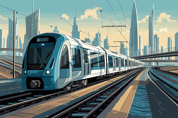 Vector art metro rail symbol drawing retro tube white lifestyle engine perspective red street sketch