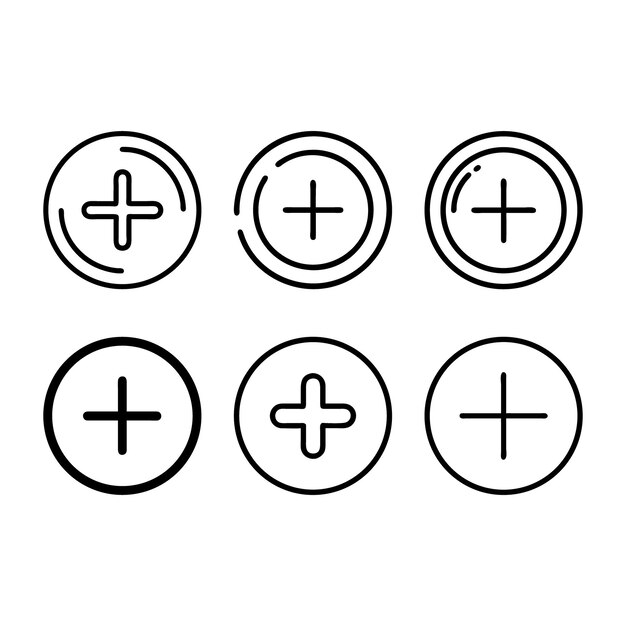 Vector art of plus icon vector add addition application button circle cross design element