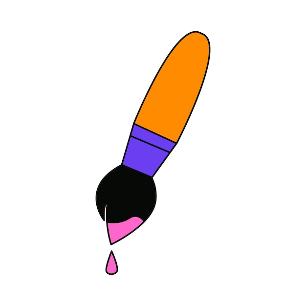 Vector art paintbrush supply icon isolated