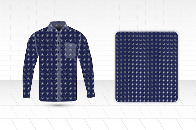 vector art pattern blue shirt with a blue shirt on the front and a blue shirt on the right