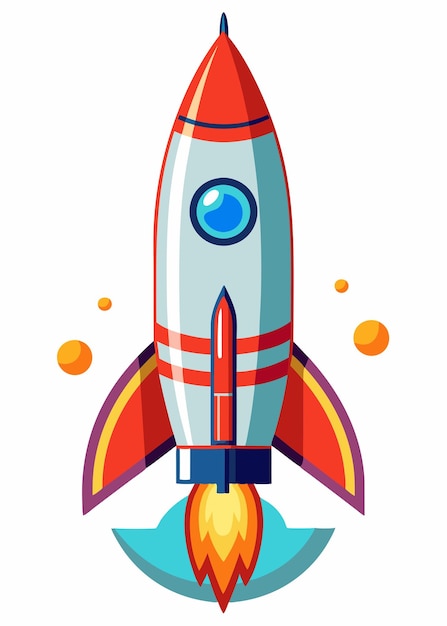Vector art of Rocket on white background