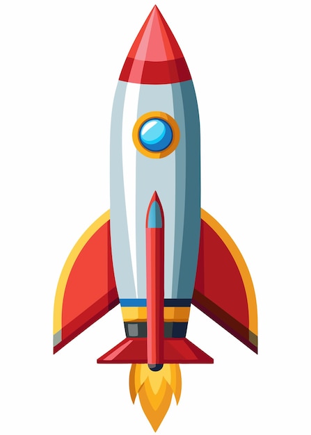 Vector art of Rocket on white background