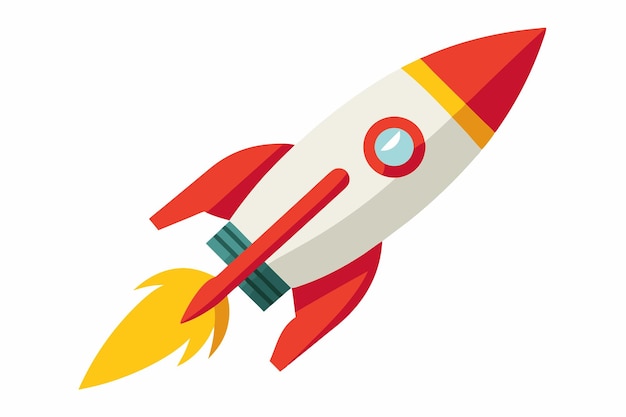 vector art of rocket on white background
