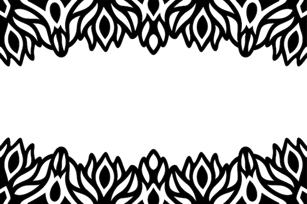 Vector art with abstract black floral border