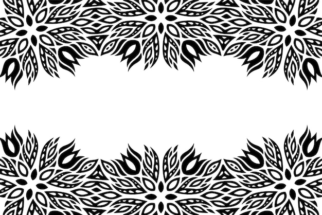 Vector art with abstract black floral border