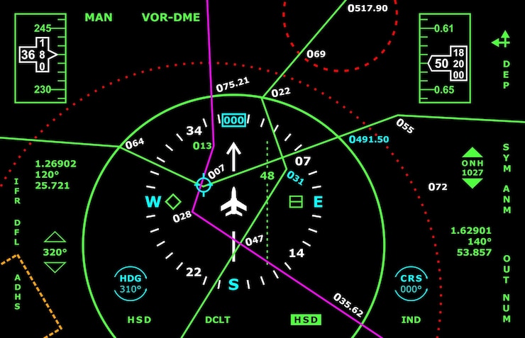 Vector vector art with air navigation panel concept