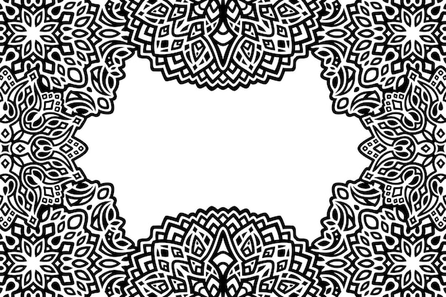 Vector art with black ornate tribal border