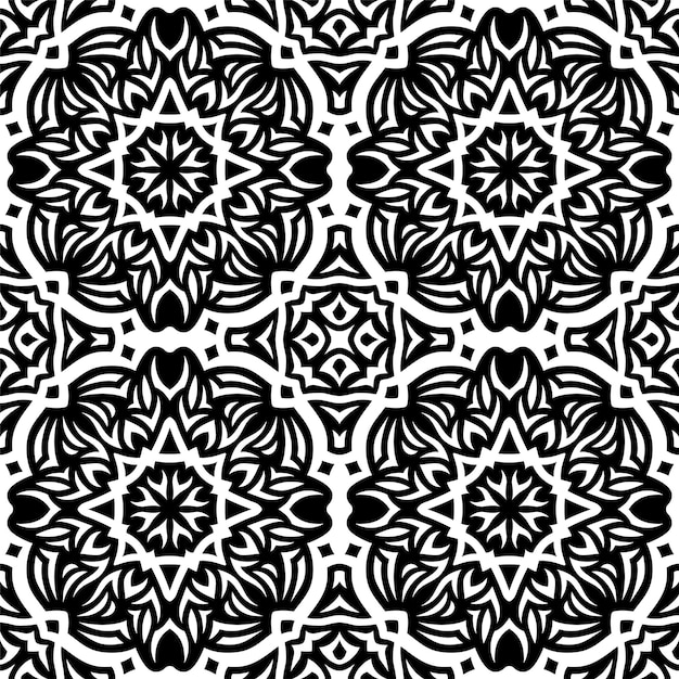 Vector vector art with black tribal tile pattern