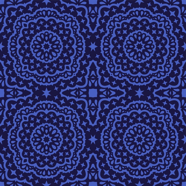 Vector vector art with blue cosmic seamless pattern