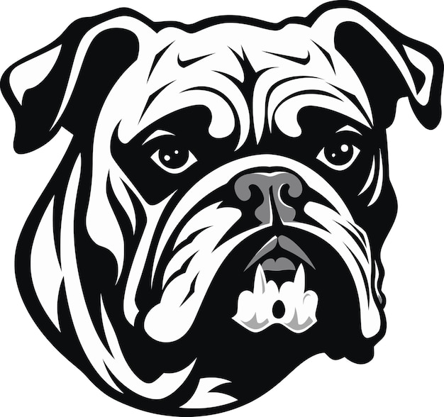 Vector vector artistry onthult bulldog emblem krachtige poten zwarte bulldog icon in vector