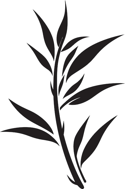 Vector Artistry Unveiled Black Bamboo Plant Logo Botanical Elegance Bamboo in Black Vector Icon