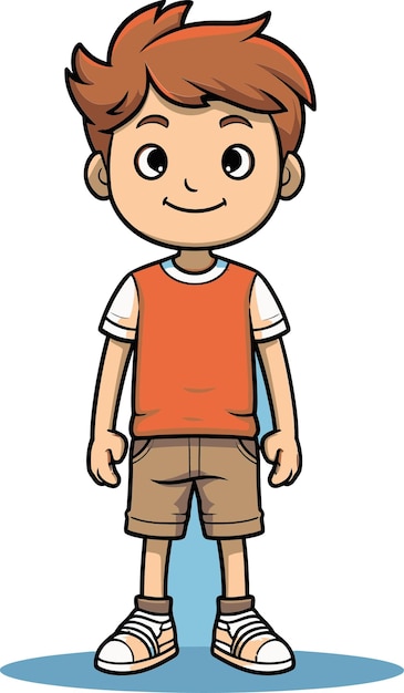 Vector vector artwork of a dynamic boy vector scene of a joyful kid