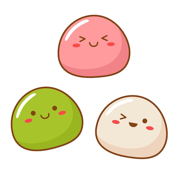 Vector vector asian food japanese cuisine mochi cute