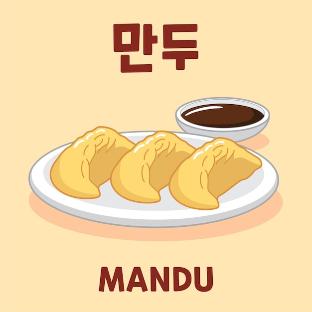 Vector Asian Food Korean Cuisine Hand Drawn Dishes