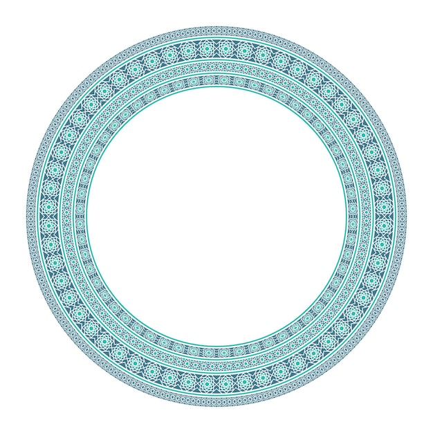 Вектор Векторная азиатская геометрическая рамка мандалы арабский круговой декоративный элемент, изолированный на белом