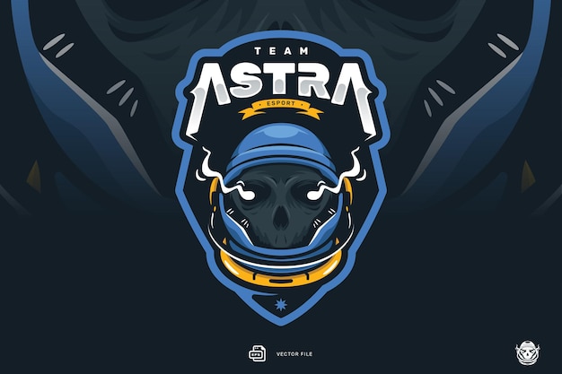 Vettore disegno del logo della mascotte di esport dell'astronauta vettoriale