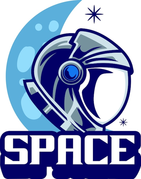 Vector astronaut helm mascotte logo sjabloon voor esport en sport logo team