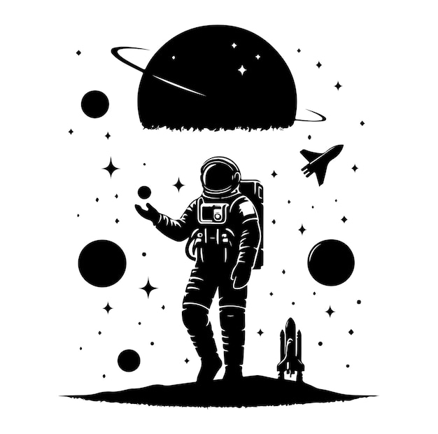 Vector astronaut silhouette