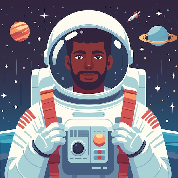 vector astronaut space exploration illustration