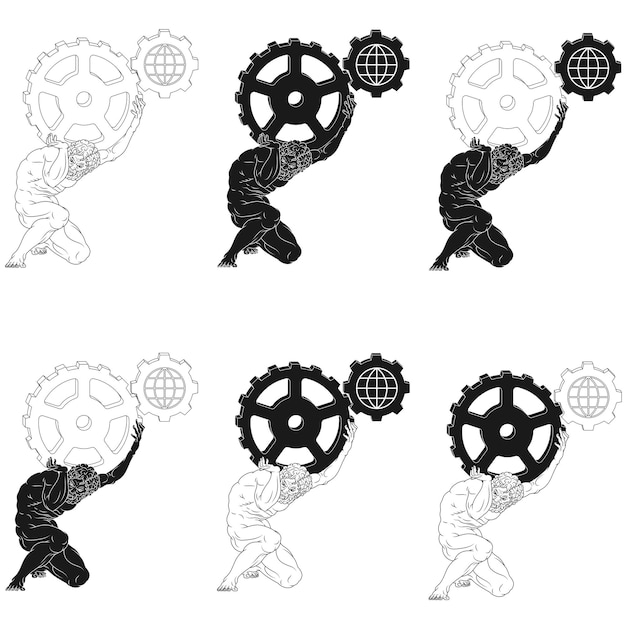 Vector vector of atlas holding gears