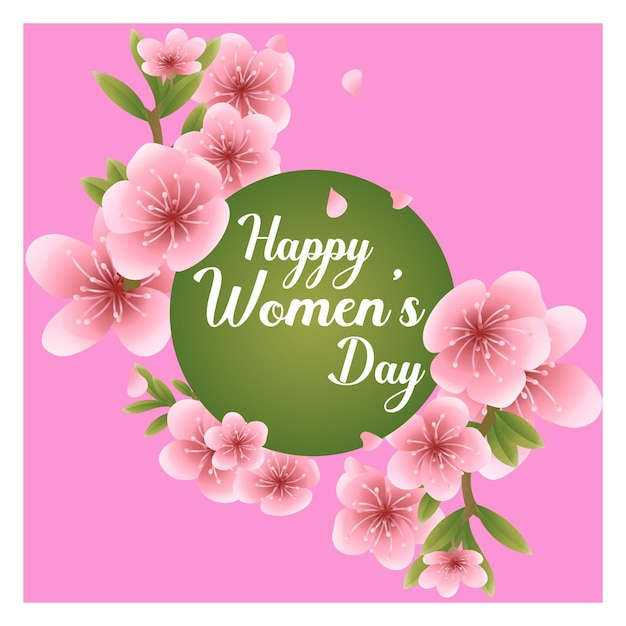 vector attractive happy women's day flower banner