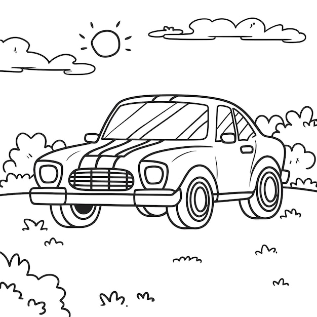 Vector auto kleurplaat