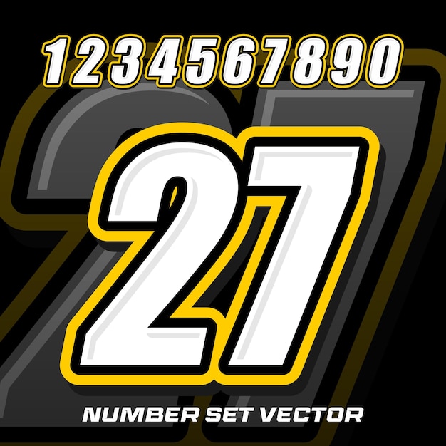 Vector Automotive racing number design templates