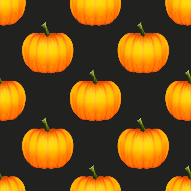Vector Autumn Halloween Seamless Pattern with Pumpkins Wallpapers for Invitations Cards Fabrics Packaging Wrapping Banners or Textiles