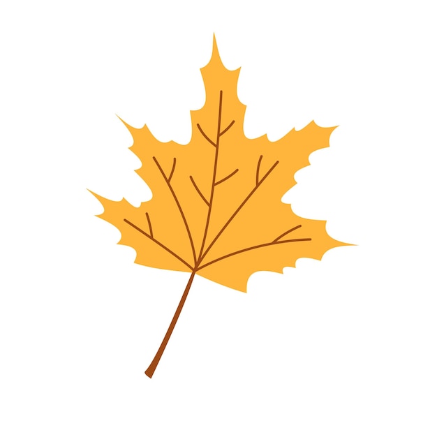 Векторный осенний лист Осенний желтый кленовый лист Золотая листва Осенний клен