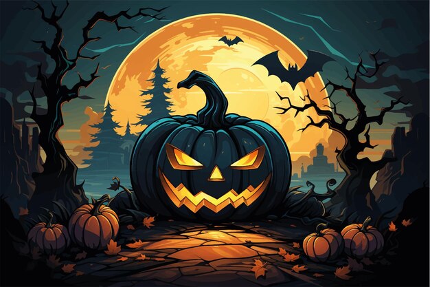 Вектор Векторная осенняя сезонная акварель иллюстрация хэллоуина акварель стиль для баннерного плаката