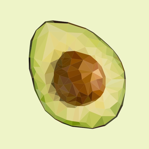 vector avocado in low poly style