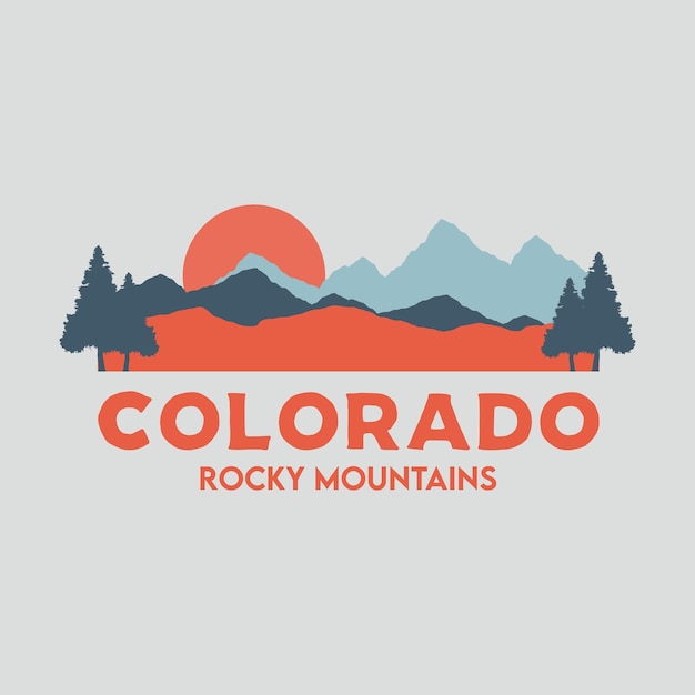 vector avontuur colorado berg eenvoudig logo ontwerp