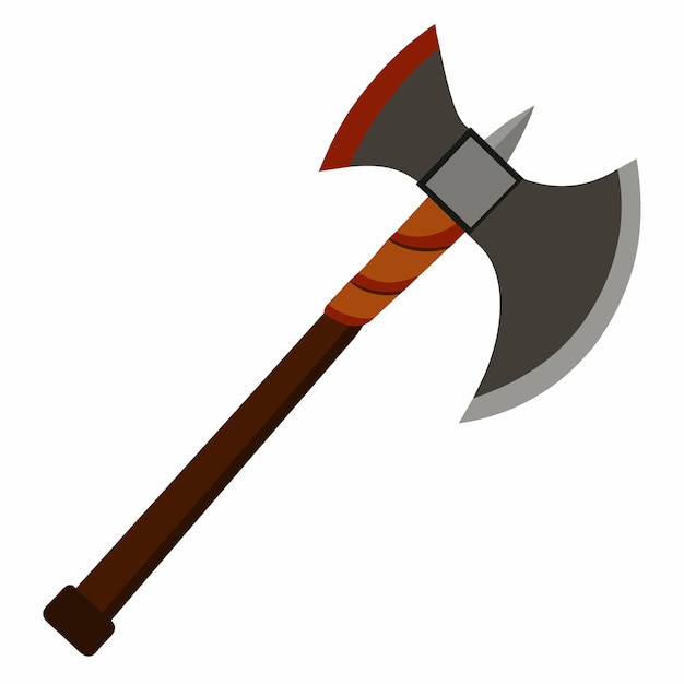 Vector vector an axe with a wooden handle with flat illustration style