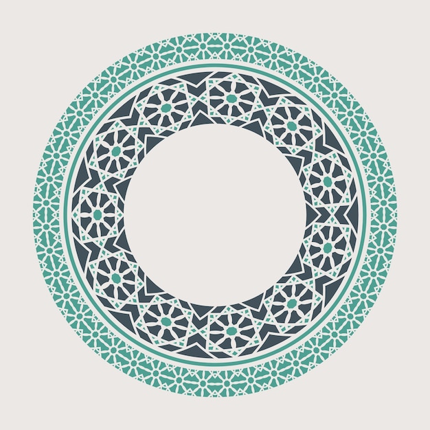 Vector Aziatische geometrische mandala frame Arabisch circulaire decoratief element