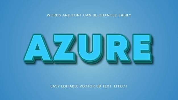 Vector azure 3d text style design