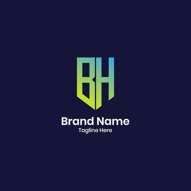 Vector b h letter logo design