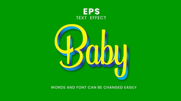 Vector baby 3d text effect