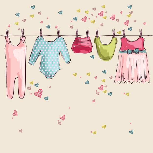 Vector baby clothes