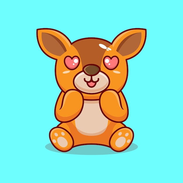 Vector baby deer sitting shocked cute creative kawaii cartoon mascot