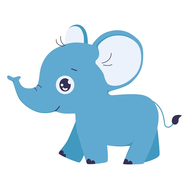 Vector baby elephant cartoon style