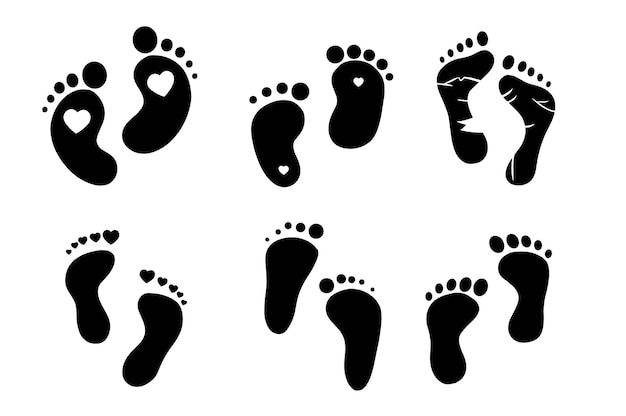 Vector baby footsteps design footprint style