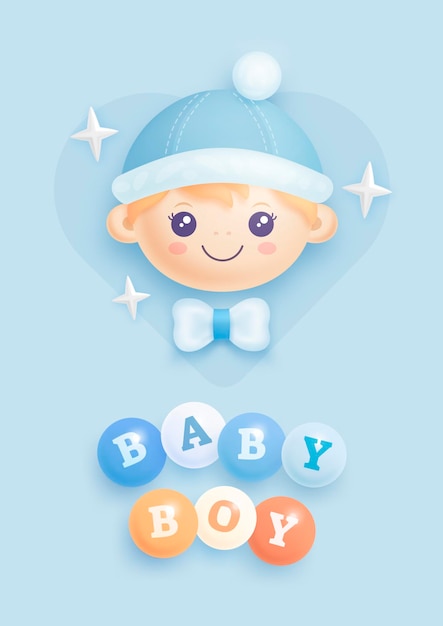 Vector vector baby shower invitation for boy