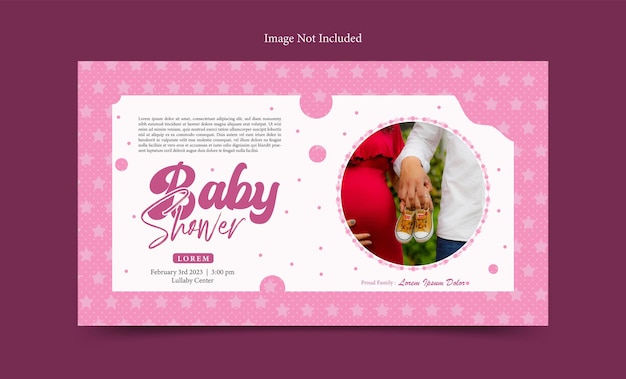 Vector baby shower party banner social media template
