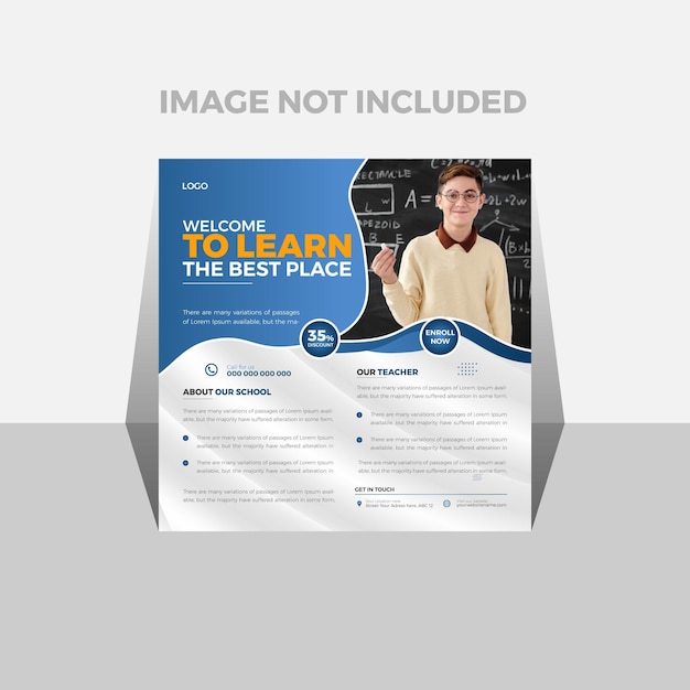 Vector back to school admission promotion social media post template