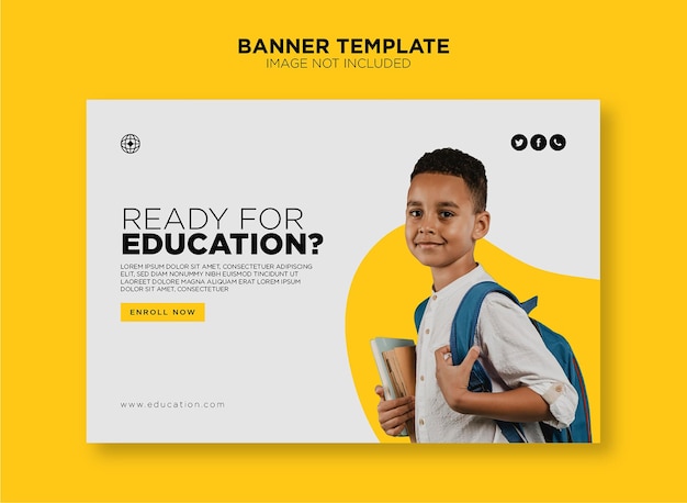 Vector back to school banner design school admission social media banner template